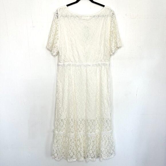 NWT Stitch Fix Heatherly Ivory White Floral Lace Midi Dress 2X - Picture 6 of 6